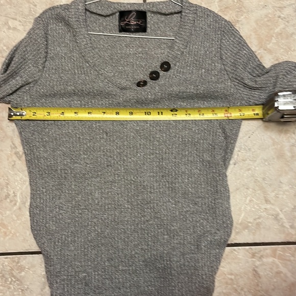 Maternity Love Grey Waffle Knit Top sz L - Picture 6 of 9